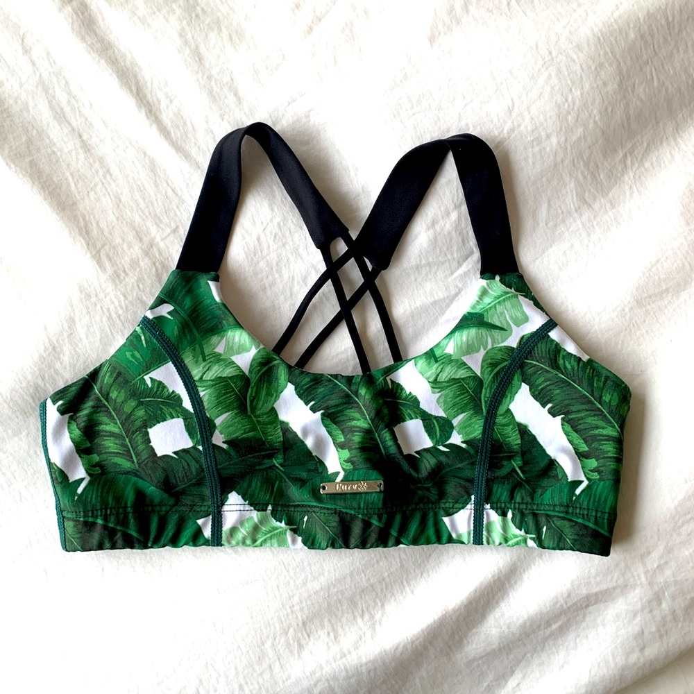 L’urv Palm Tree Leaf Sports Bra